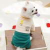Warm Dog Jumpsuit Stand Collar Cartoon Bear Pattern Dog Four Legged Pants  Fleece with D Ring Puppy  Coat