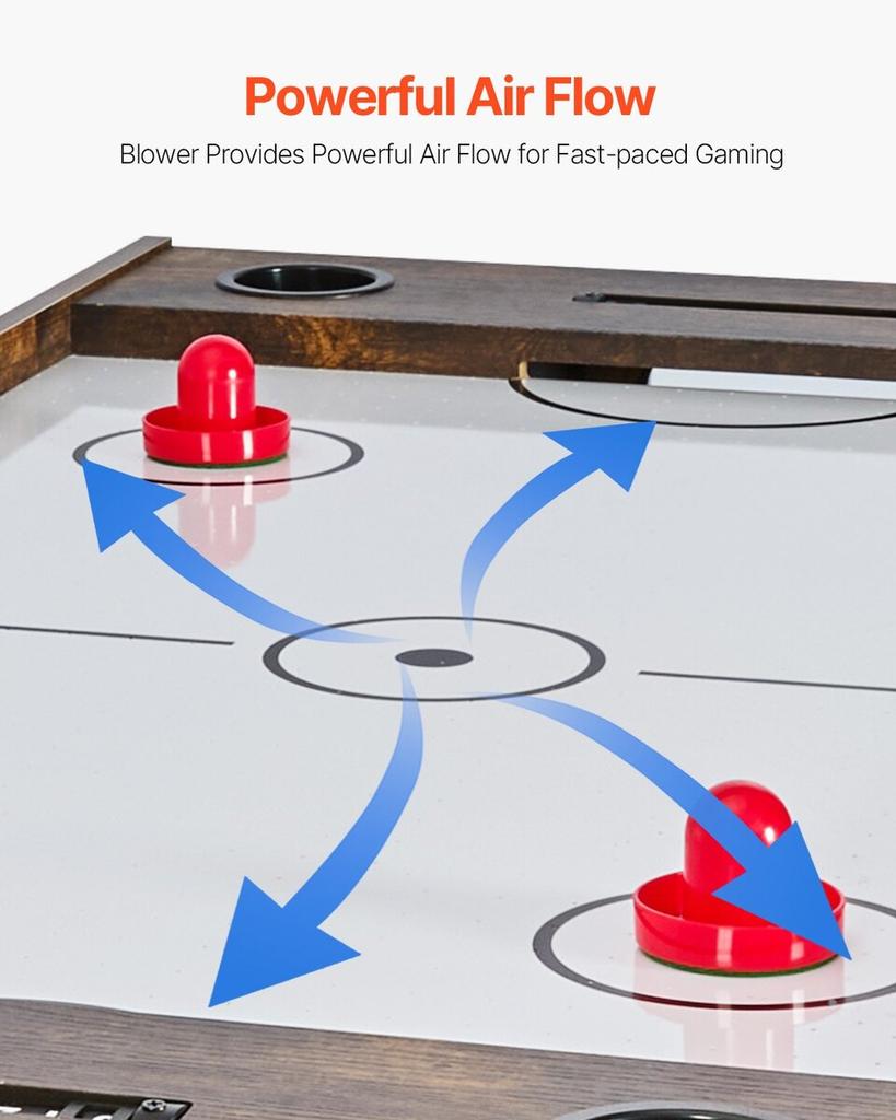 137.1cm Air Hockey Table 3-in-1 Air Powered Combo Table Foosball Ping Pong