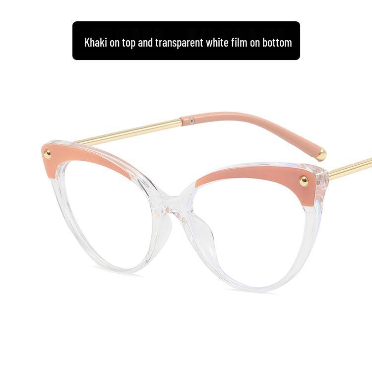 2022 Cat-Eye Rivet Flat Glasses: New TR90 Anti-Blue Light Street Style Frames