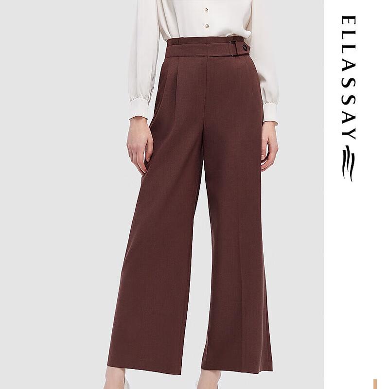 ELLASSAY Women's Winter High-Waist Straight-Leg Casual Trousers