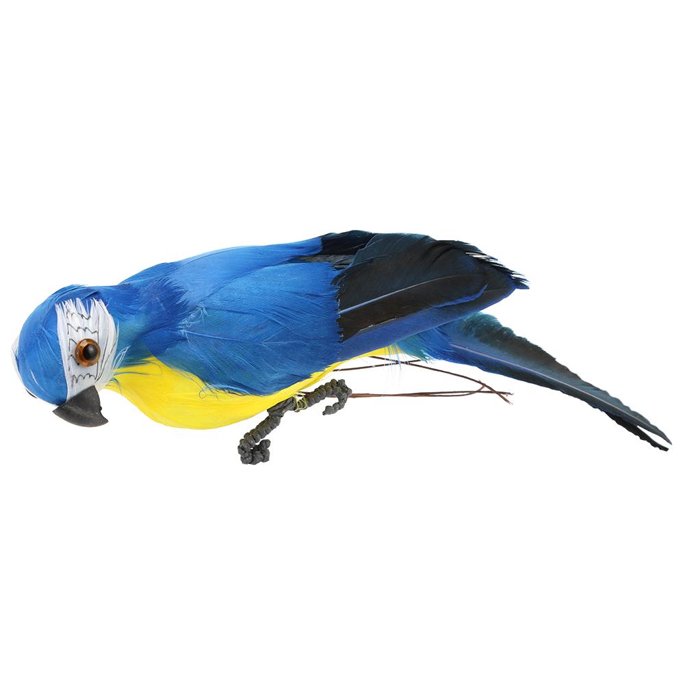 Artificial Simulation Foam Parrot Feather Garden Bird Prop Decor (Lake Blue)