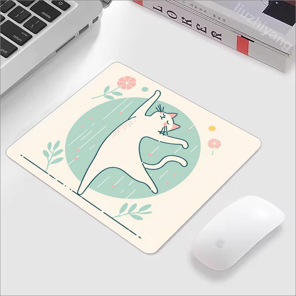 Tanzende Katze Mauspads 40x45 Großes Quadratisches Computer Büro Spiel Schreibtischunterlagen Gummi Anti-Rutsch-Mauspads 22x18 Kleine Dekor Schreibtischunterlagen