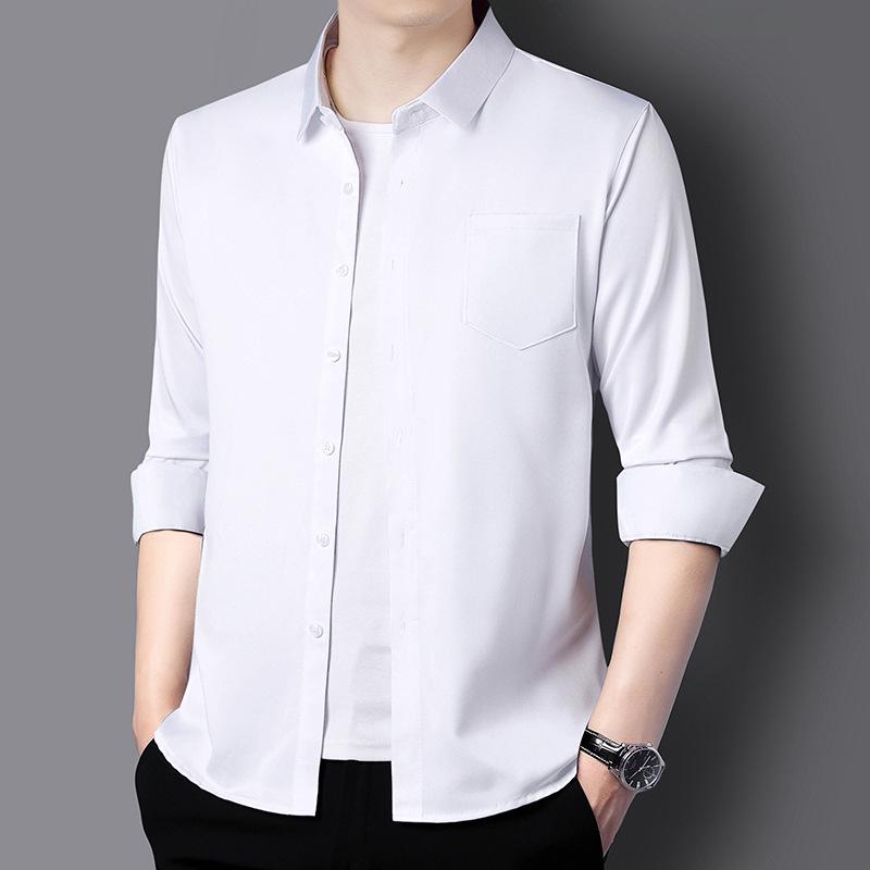 

Мужская деловая повседневная рубашка с длинным рукавом 190/XXXXL белый