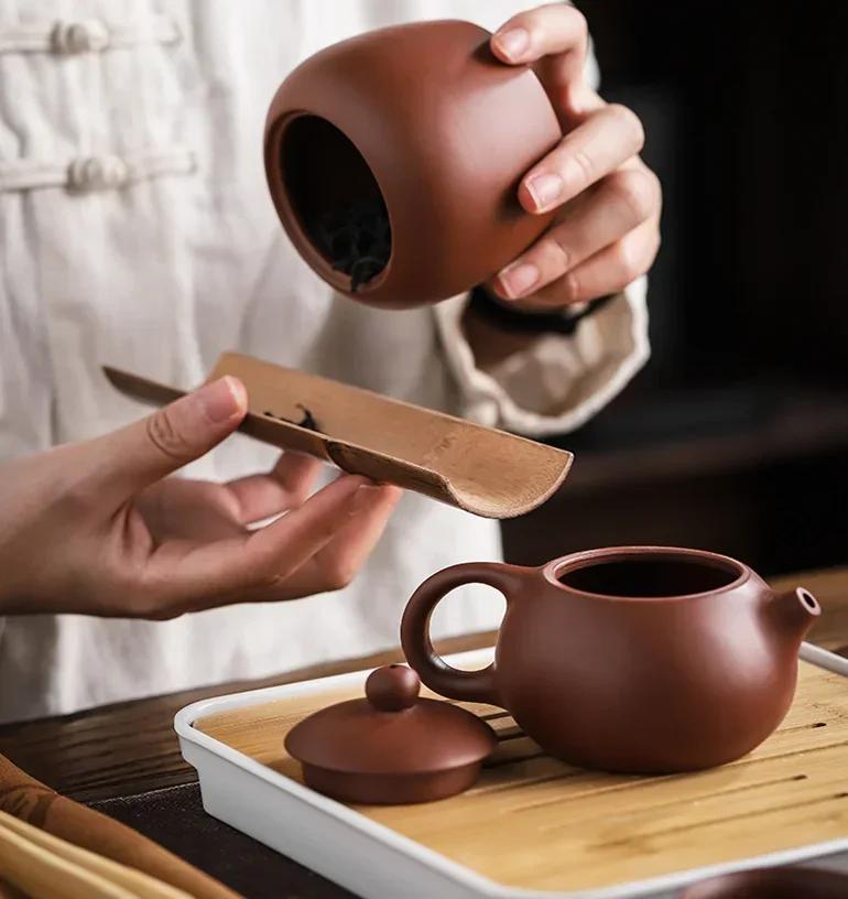 Chinese Tea Set, Purple Clay Teapot, Lid Bowl, Teapot, Fair Cup, Portable, Outdoor Travel, Tea Set, Tea Tray, Zen Meditation