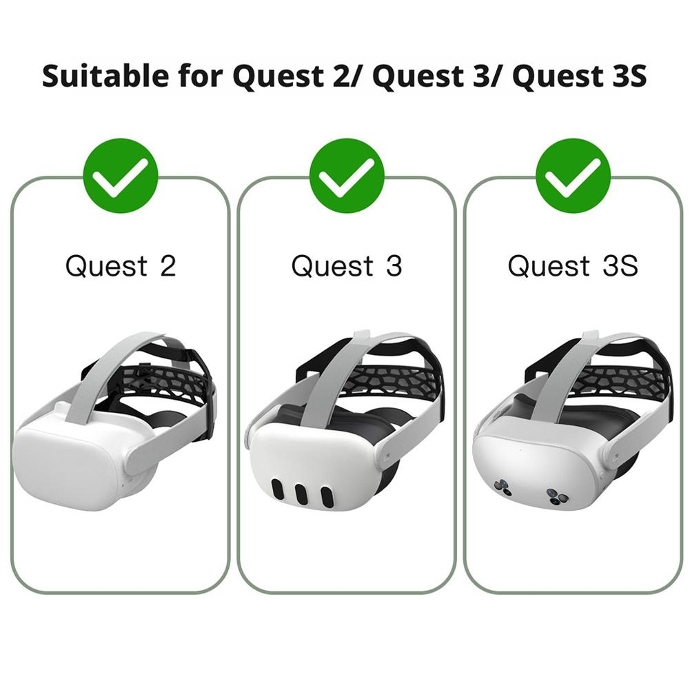 Für Meta Quest 2/ 3/ 3S/ Vision Pro TPU Kopfband, Reduziert den Kopfdruck, Starker Halt, Atmungsaktiv, Ersatz-Kopfband