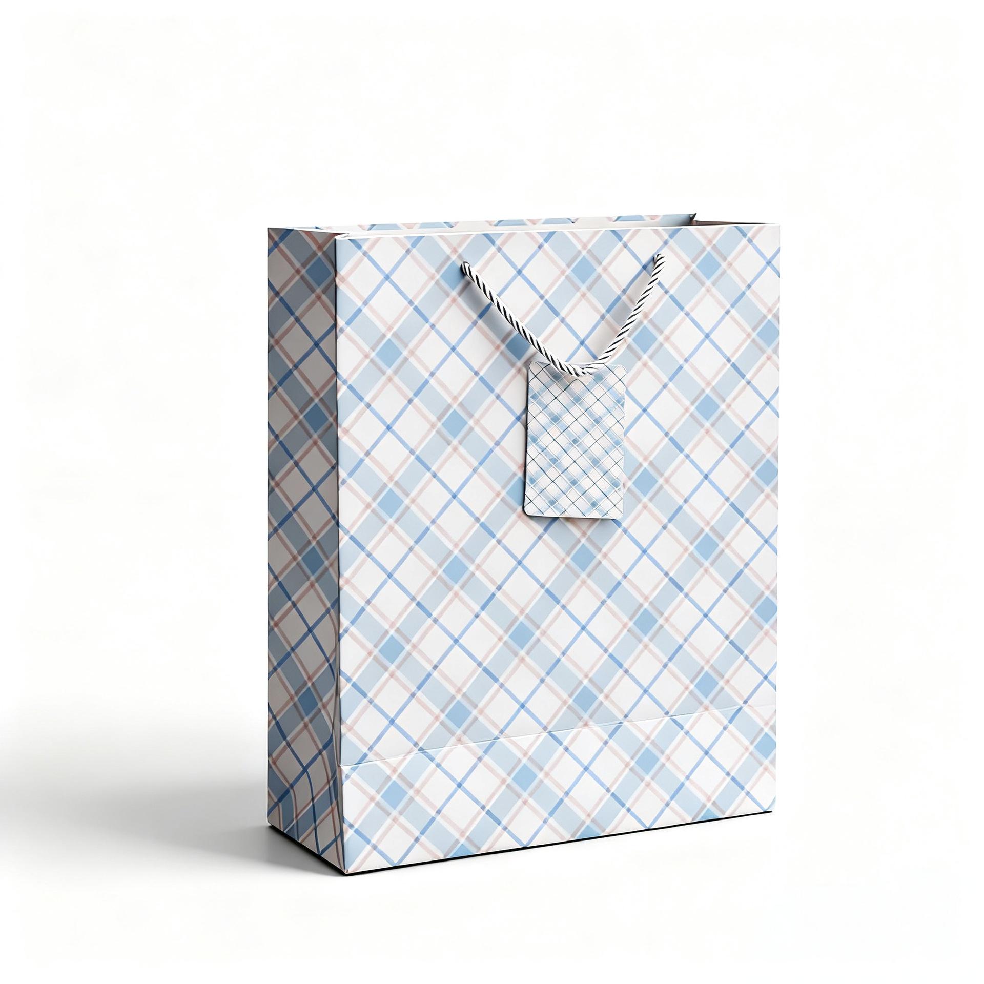 

Chic Plaid Gift Bag: Small, Fresh, Thickened Tote for Stationery & Jewelry Small 14*8*18
