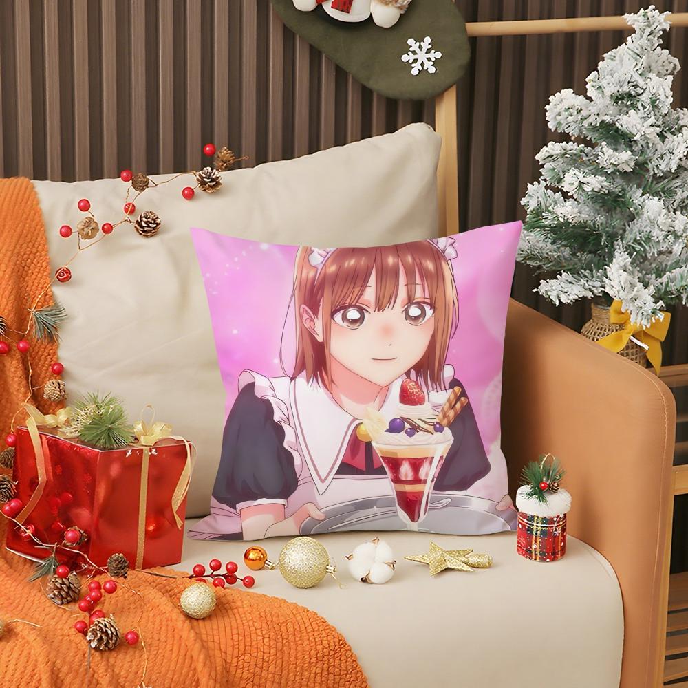 Blue Box Anime Pillow Case Living Room Sofa Decorative Cushion Cover Simple Household Light Luxury Printed Pillow