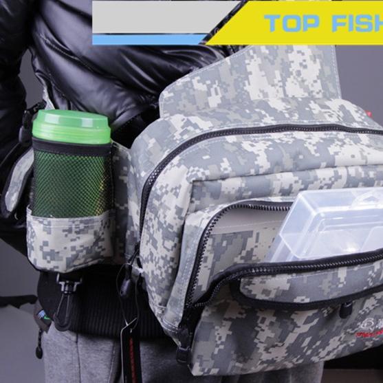 LUTAC High Quality Waterproof Nylon Multifunctional Fishing Accessories Waist Bag for Lake River Stream Fishing Sports