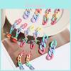 Trendy Acrylic Geometric Earrings For Women Colorful Chain Design 2023 Summer Fashion