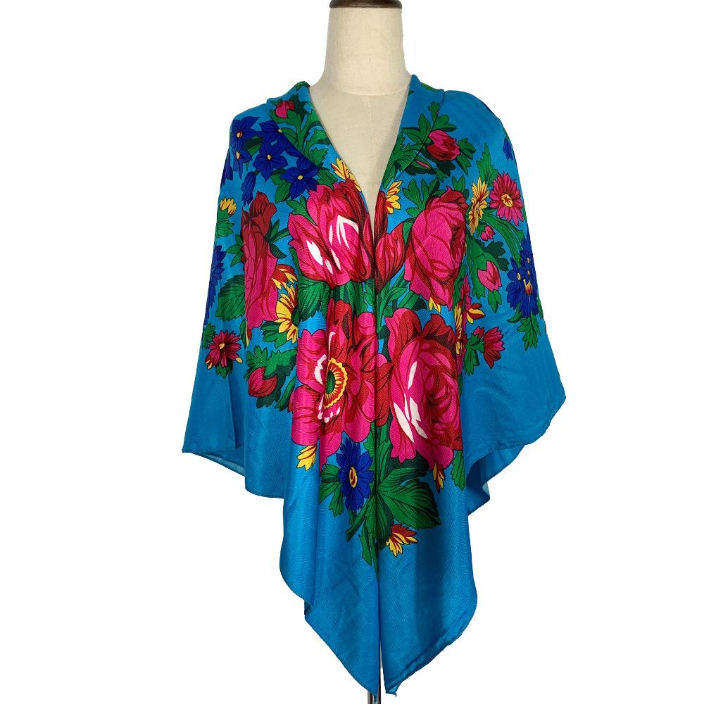 Printed Large Square Scarf Headscarf Women s Fashionable Floral Sunscreen And Warm Headscarf Shawl
