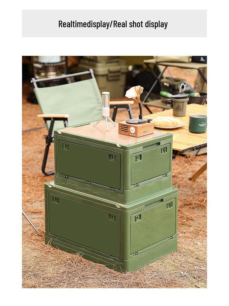 Faltbare Outdoor-Camping-Aufbewahrungsbox mit Holzdeckel