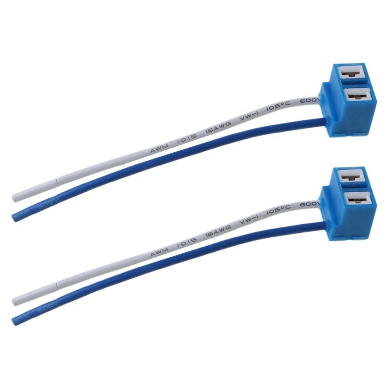 

Адаптер для фар 2 шт., лампа H7, угловой керамический разъем с жгутом проводов A синий