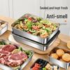 Stainless Steel Towel Tray with Lid - Square Prep Plate & Fresh-Keeping Storage Box