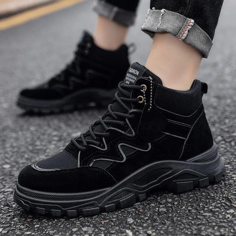 

Мужские ботинки, трендовые военные ботинки на шнуровке, мужские повседневные нескользящие удобные износостойкие ботильоны, уличная походная обувь 43