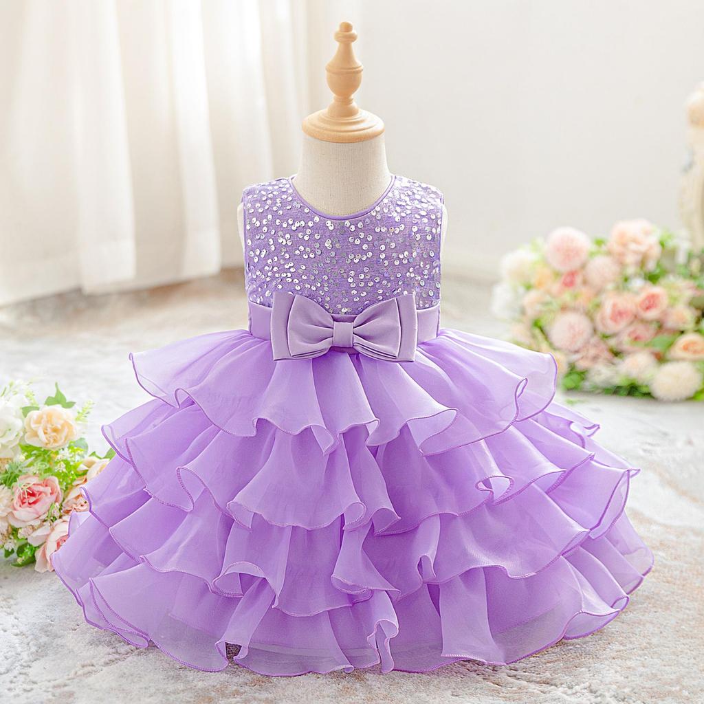 Europäisches & Amerikanisches Prinzessinnenkleid: Elegantes Schleifen-Formalkostüm für Kinder