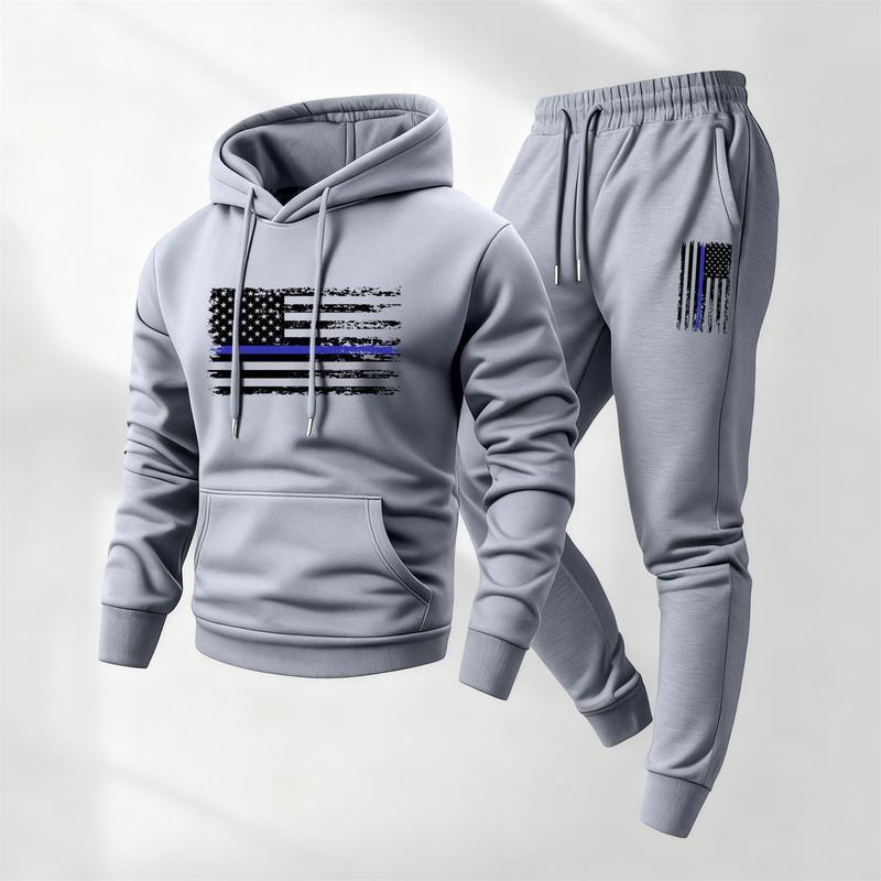 Men's Trendy Hooded Sweatshirt & Sweatpants Set for Fall/Winter 2026