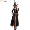 Elegant Halloween Witch Costume For Women Featuring Long Sleeves And Polyester Fabric