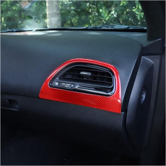 Co-pilot Air Vent Outlet Cover Trim Decal for Dodge Challenger 2015+ Red Carbon
