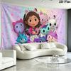 Gabby Dollhouse Wall Tapestry Aesthetic Wall Hanging Printed Fabric Blanket Decorative Tapestries for Bedroom Living Room Home Decor