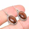 Natural Mahogany Obsidian Gemstone 925 Solid Sterling Silver Earring 1.25" R7B35