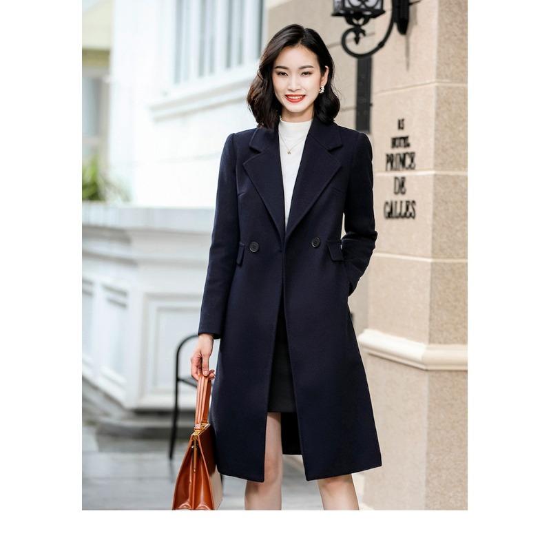 Autumn and Winter New Thickened Woolen Women's Coat Wish Multi-colored Plus Long Coat
