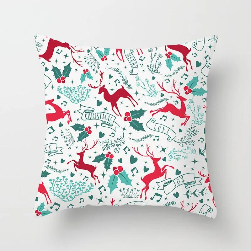 Christmas Cushion Cover Merry Christmas Decoration Pillowcases Santa Claus Throw Pillow Case Christmas Cushion Cover Navidad