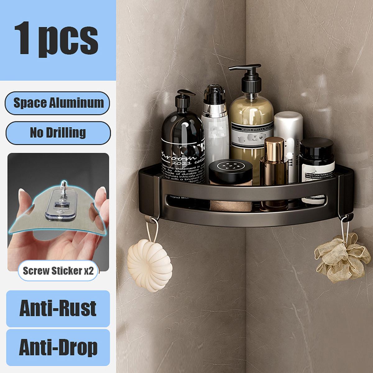 

Полка для ванной комнаты без сверла настенная для бутылок с шампунем душевая угловая полка для хранения туалета алюминиевая ванная комната кухонные принадлежности