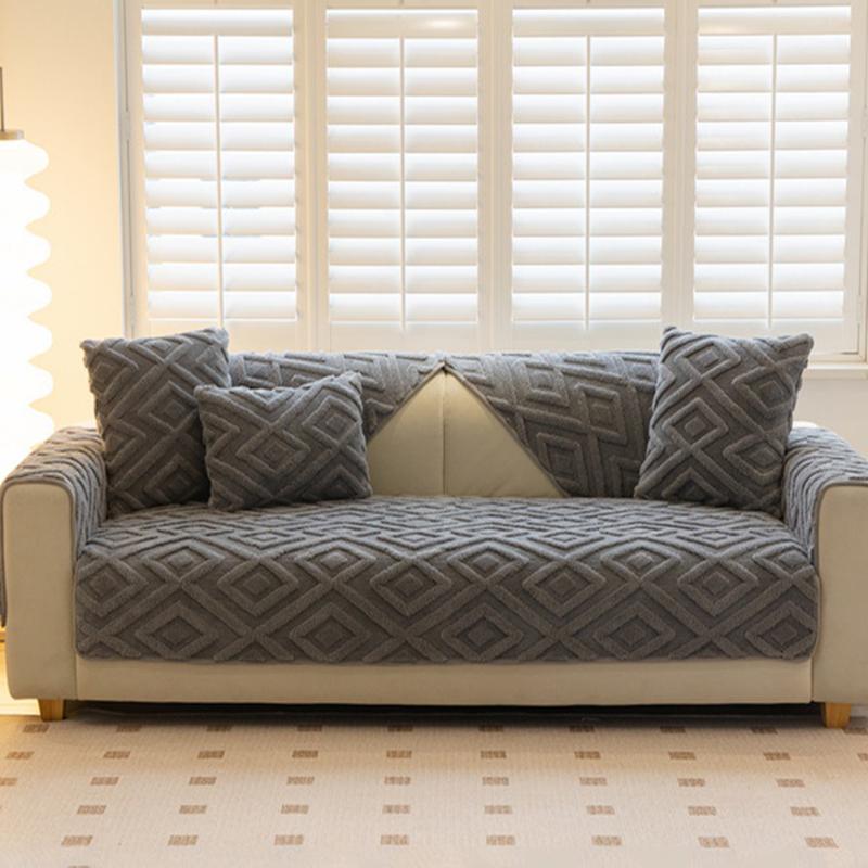 1PC Jacquard Winter Sofa Cushion Cover Soft Warm Plush Sofa Mat Thicken Anti-slip Chaise Longue Couch Slipcover for Living Room