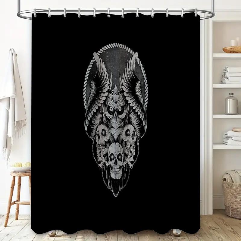 Gotischer Raben Duschvorhang Halloween Dunkler Wald Vögel Waschbar Badezimmer Dekor Vintage Gruselig Wohnaccessoire Wandteppich