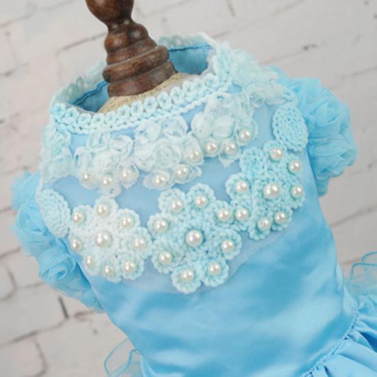 Yousheng Pet Wedding Dress Eye-catching Wear Resistant Polyester Teddy Dog Lace Style Wedding Dress Pet Apparel for Outdoor