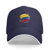 Colombia Flag Brush Stroke Baseball Cap Polyester Casual Outdoor Adjustable Sports Hat Unisex