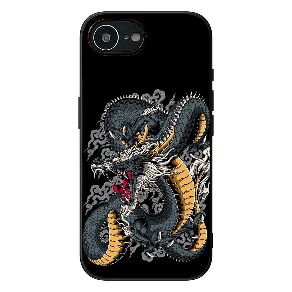 Black Dragon Chinese Loong Cover for Motorola Moto G82 G20 G22 G23 G32 G9 G8 G7 Power Plus G41 G52 G30 G71 E22 E13 E20 E32 Case
