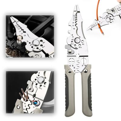 Multifunctional Wire Stripper Crimper Cable Cutter Pliers with Non-Slip Handle High Strength Sharp Comfortable Grip Wire Stripping Pliers