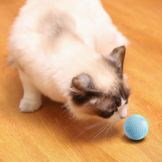 Electric Rolling Ball Cat Toy Automatic Moving Smart Ball with Light Interactive Kitten Teaser for Indoor Cats Bored Relief