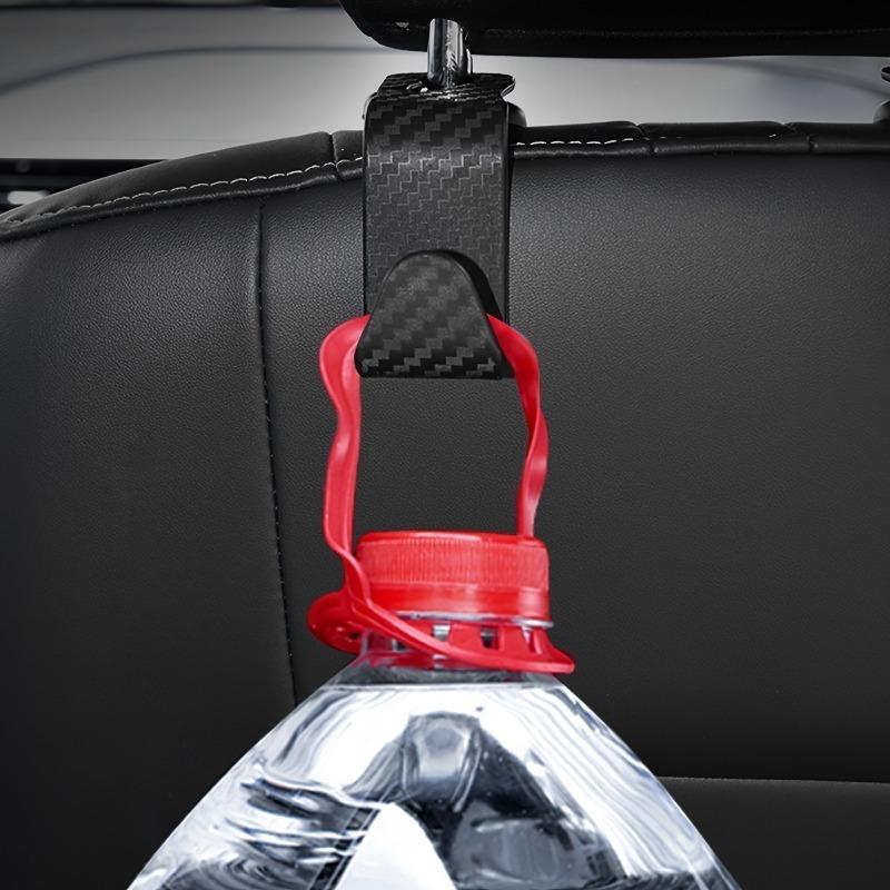 2/4pcs Car Seat Hook, Save Space, Durable Car Carbon Fiber Hook, Hidden Seat Back Hook, For Hang Heavy Objects, Sundries, Bags 3.5in Car Accessories