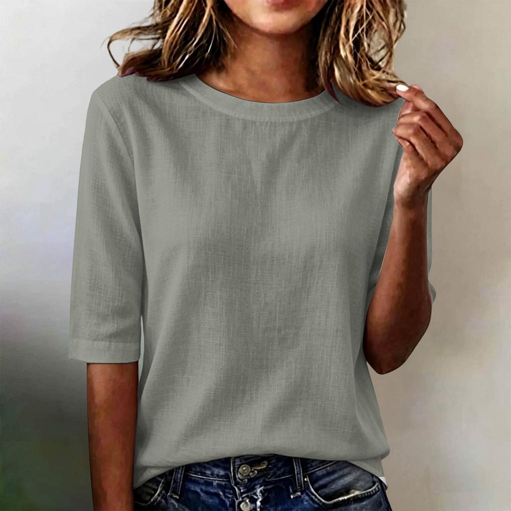 Women's Casual Loose Fit Half Sleeve T Shirt Lightweight Round Neck Comfortable Everyday Top Suitable for Various Occasions