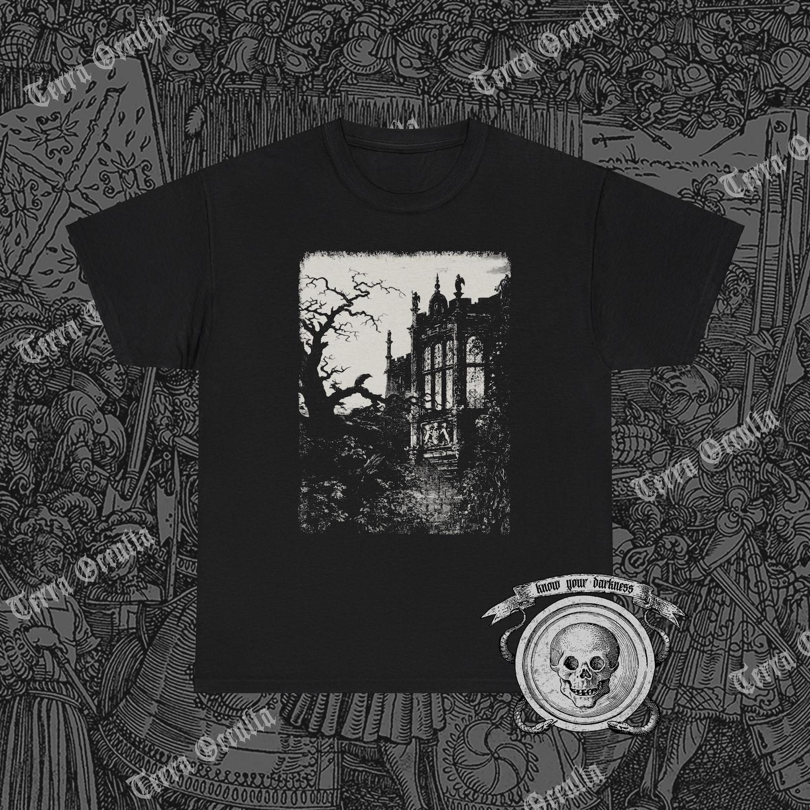 Evil Omen Shirt, Dark Castle, Halloween, Gothic, Victorian, Horror, Dark Academia S