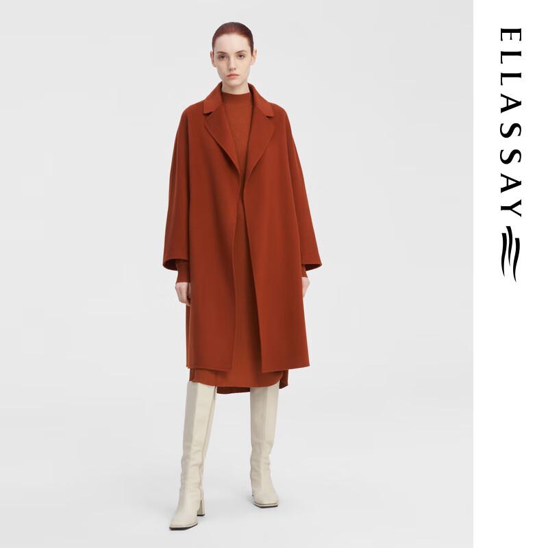 

ELLASSAY Women s Winter Mid-Length Wool & Cashmere Blend Coat S