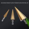 6pcs Hex Shank Step Drill Bit Set High Speed Steel Titanium Coated Bits  Woodworking