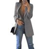 Cappotto da Donna Giacca da Abito Revers Manica Lunga Davanti Aperto Giacca da Abito Tinta Unita Tasche Grandi Stile Pendolare