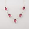 Collier en Argent Sterling 925 avec Pierre Précieuse Tourmaline Rose Collier Fait Main pour Femmes Cadeau d'Anniversaire RN-1-5