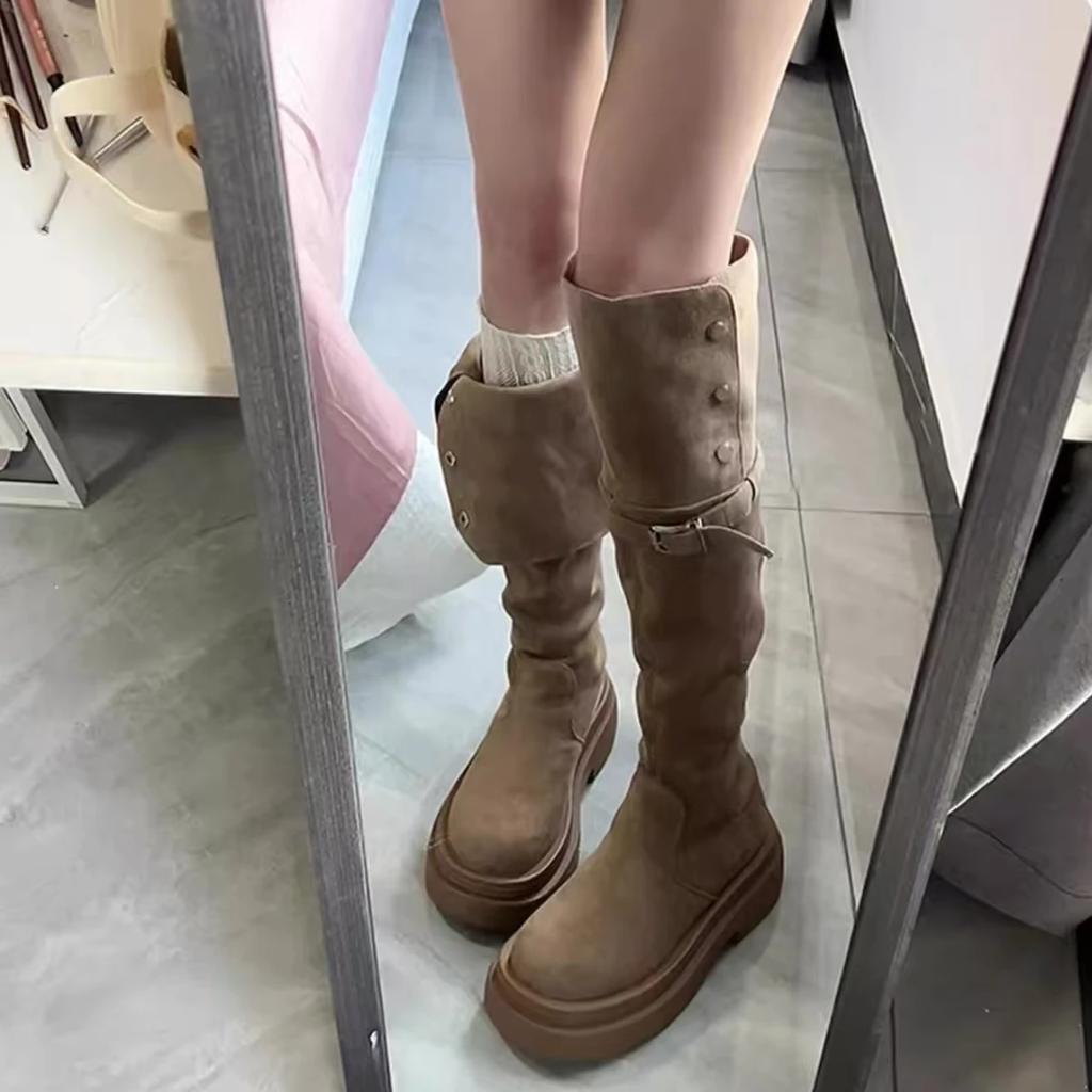 Faionable Thi Heel Long Boots Women's 2026 New Autumn Winter High Tube Boots Knight Boots Sli All-Match Slimming