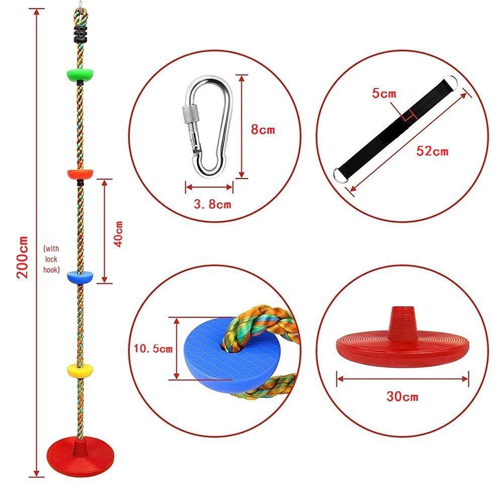 Large Children's Disc Swing with Climbing Rope - Sensory Training Playground Toy for Kindergartens