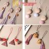 Golden Wood Carved Bow Knot Kitten Cushion Pendant - Blood Cypress Joy Plate Bag Phone Charm