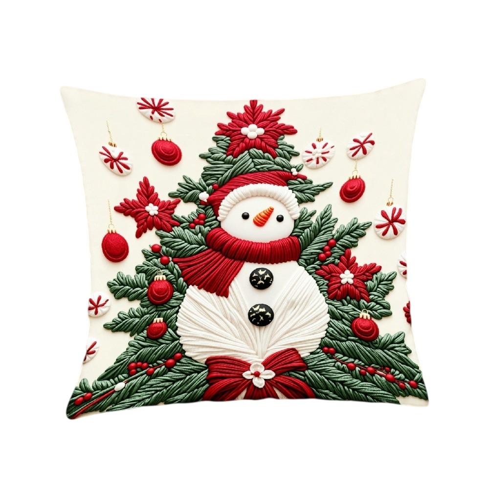 Plush Christmas Pillow Cover Soft Xmas Tree Pillowslip Elk Santa Pillow Cover  Living Room