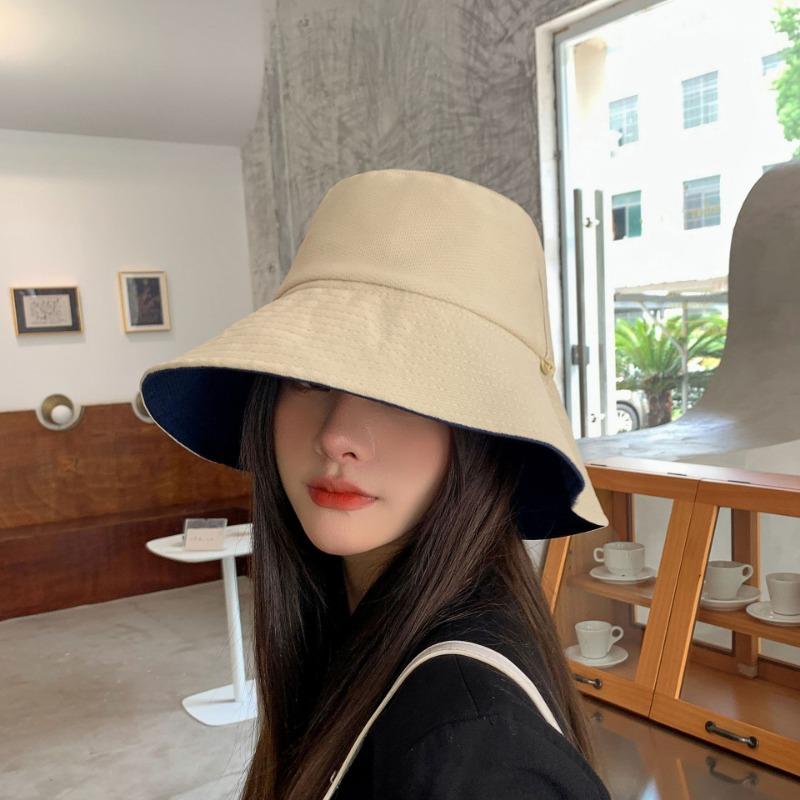 Summer bucket hat women face protection sun protection UV sun hat big along tide women fashion