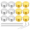Uxcell 12pcs Foot Switch Guitar Pedal Button Metal Foot Switch Top Covers for Guitar Effect Pedal Silver and Gold Toppers, Caps, 3/8" Buttons,