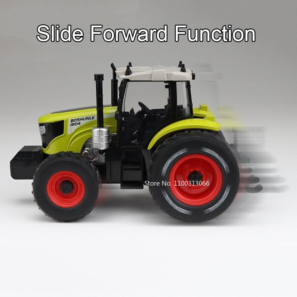 1:32 Alloy Agricultural Tractors Toys Models Diecast Car with Light Sound Miniature Vehicle Slide Forward Tractor Model Ornament