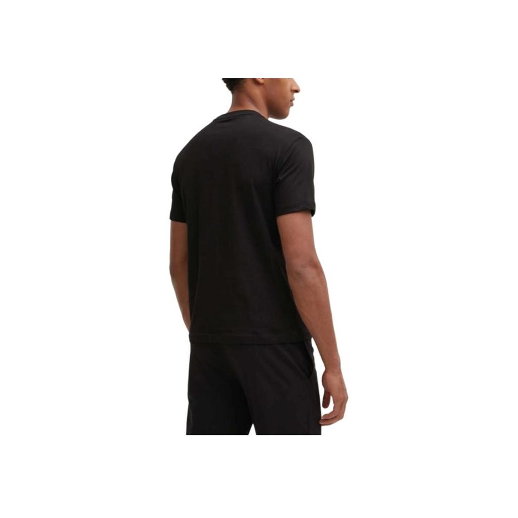 Emporio Armani EA7 Letter Logo Pullover Round Neck Short Sleeve T-Shirt Men Tops Black 6DPT81-PJVPZ-1200