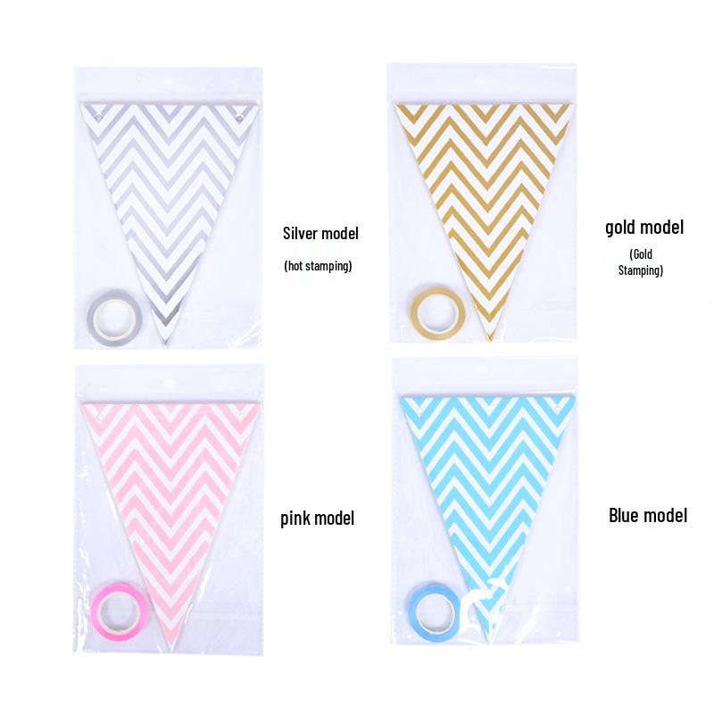 Online Celebrity Hot Stamping Triangle Flag Banner for Party Decoration